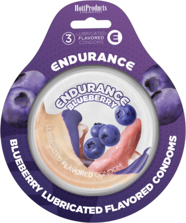 ENDURANCE FLAVORED CONDOM DISCS (3PK) BLUEBERRY