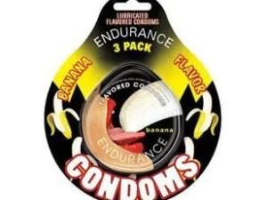 “ENDURANCE” FLAVORED CONDOMS DISCS. 3PACK. BANANA.