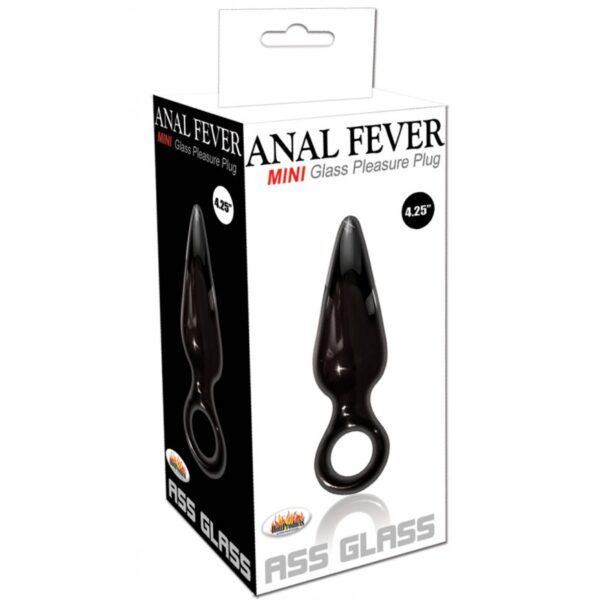 ANAL FEVER –  “MINI” ASS GLASS PLEASURE PLUG – BLACK –