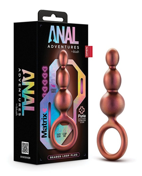 Anal Adventures MAtrix Beaded Loop Plug Copper