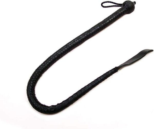 Leather Devil Tail Whip Black