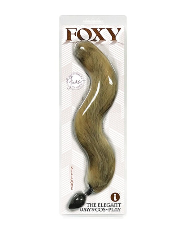 Foxy, Fox Tail Silicone Butt Plug, Gold