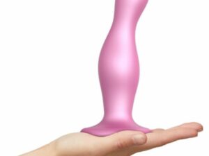 Dildo plug curvy metallic sugar pink - l