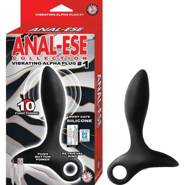 ANAL-ESE COLLECTION VIBRATING ALPHA PLUG #1-BLACK