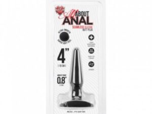 Seamless Silicone Butt Plug 4" - Black