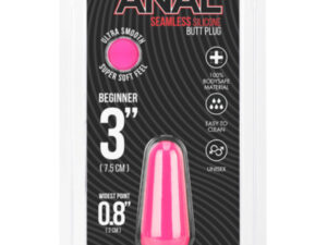 Seamless Silicone Butt Plug 3" - Hot Pink
