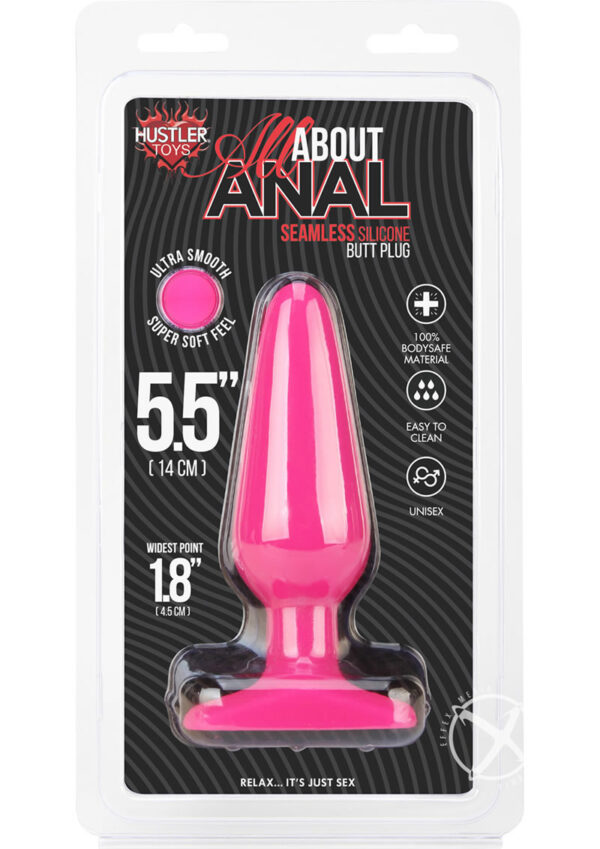 Seamless Silicone Butt Plug 5.5″ – Hot Pink