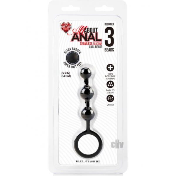 Silicone Anal Beads 3 Balls – Black