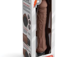 8" Girthy Realistic Vibrator Dark Brown