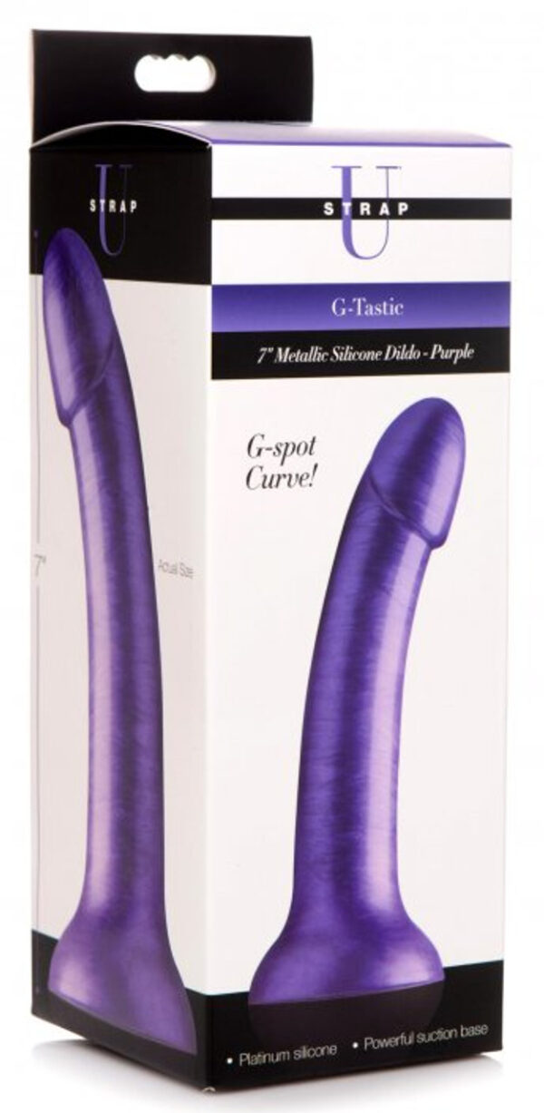 SU G-Tastic 7″ Metallic Silicone Dildo – Purple