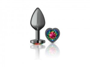 Cheeky Charms - Metal Butt Plug Gunmetal - Heart -Tornasol