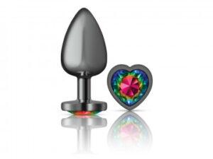 Cheeky Charms - Metal Butt Plug Gunmetal - Heart - Tornasol