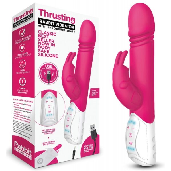 RR Rechargeable Thrusting Rabbit – Hot Pink