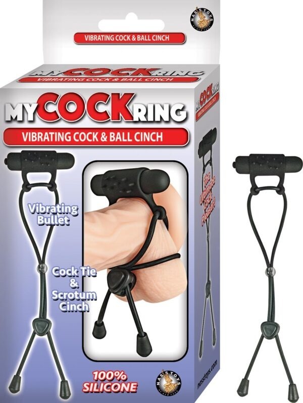 MY COCKRING VIBRATING COCK & BALL CINCH-BLACK 