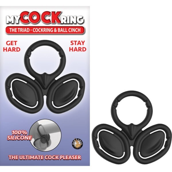 My Cockring The Triad Cockring & Ball Cinch Black