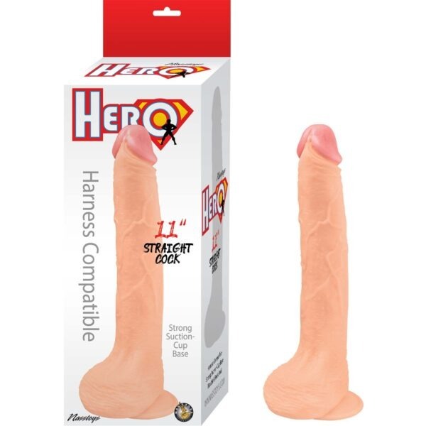 HERO 11″ STRAIGHT COCK-WHITE