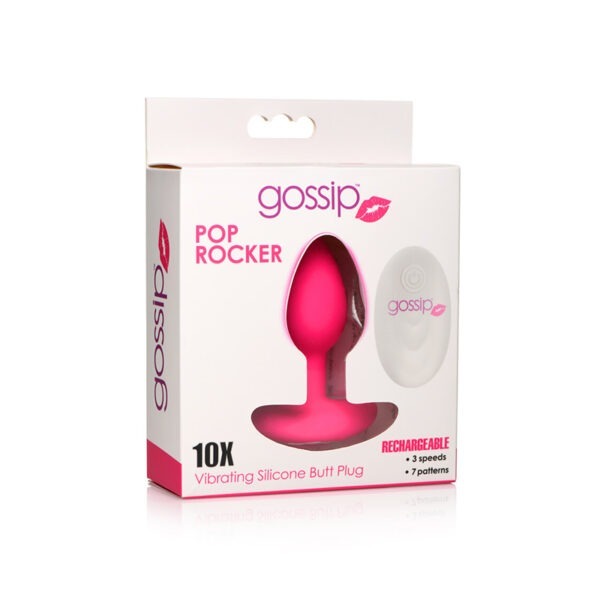 Gossip 10X POP ROCKERS Vib Sil Plug w/ Remote – Magenta