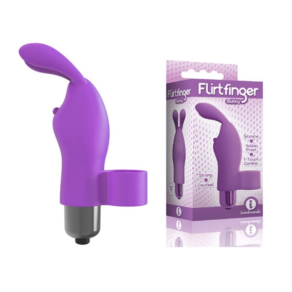 “The 9’s, Flirt Finger Bunny, Finger Vibrator, Purple”