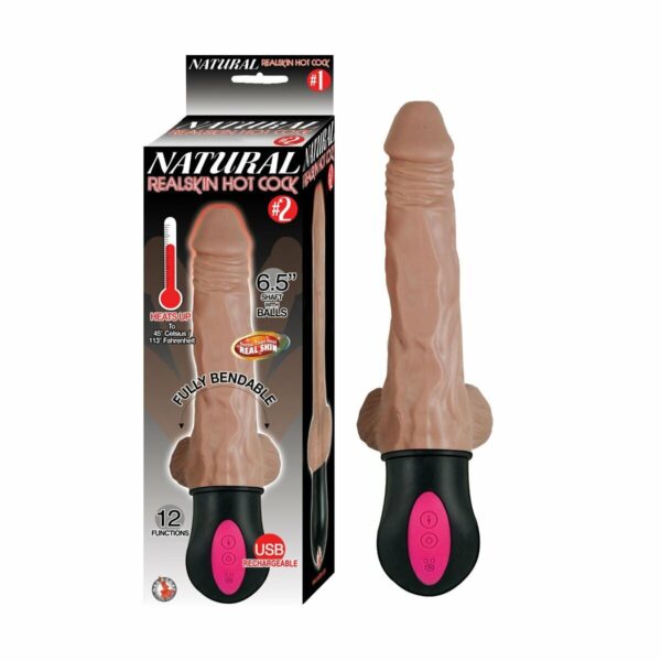 Natural Realskin Hot Cock #2 WithBalls 6.5” Brown