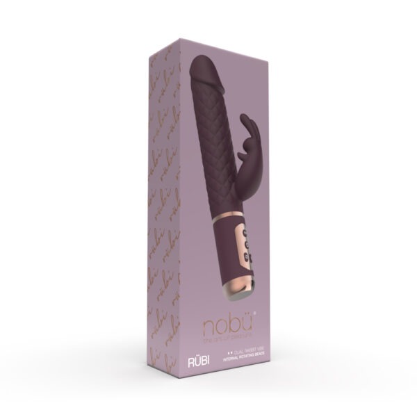 Nobü Essentials – Rübi Dual Vibe with Rotating Beads – Wine