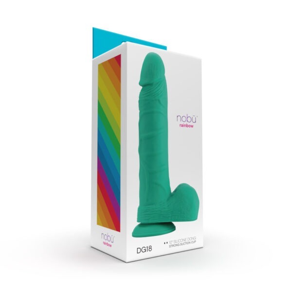 Nobü Rainbow – DG18 10″ Dildo with Suction Cup – Blue Green