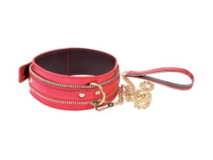 Nobü Fetish – CL4 Choker & Leash Set – Red & Gold