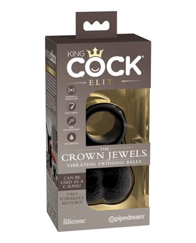 King Cock 9 Inch Vibrating Cock With Balls - Tan
