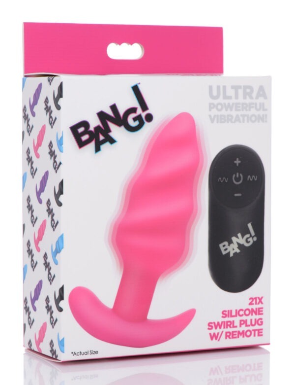 Bang! 21x Silicone Swirl Plug W/Remote – Blue