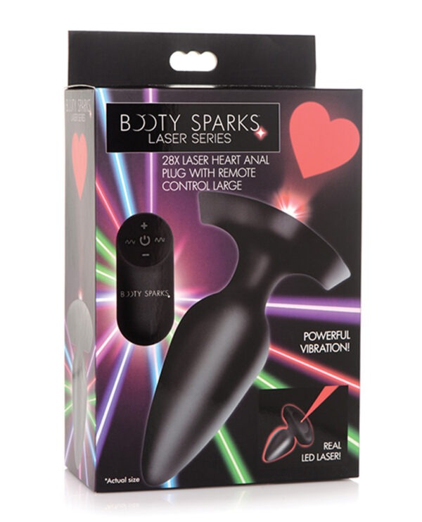 BS Laser Heart Large Anal Plug w/ Remote Control