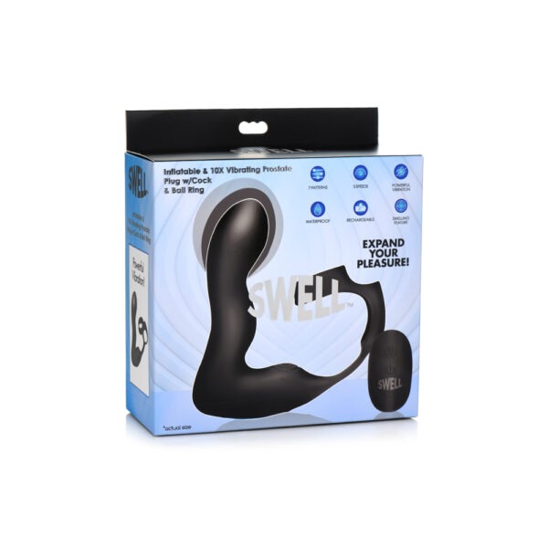 SW Inflatable & 10X Vibrating Prostate Plug w/ Cock