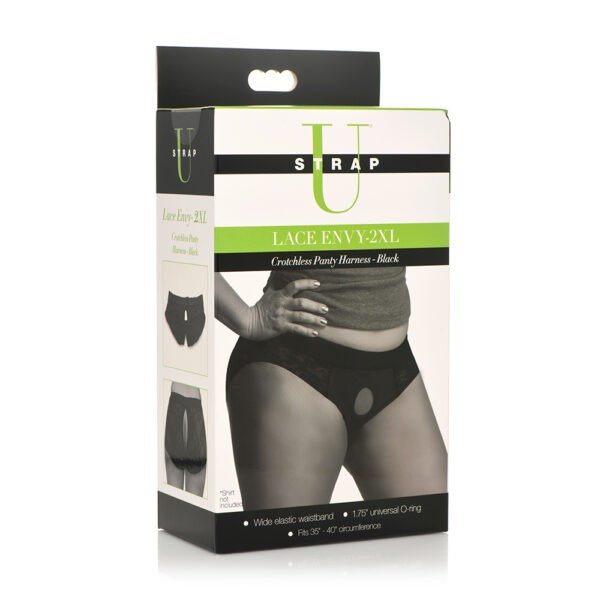 SU Lace Envy 2XL Crotchless Panty Harness – Black