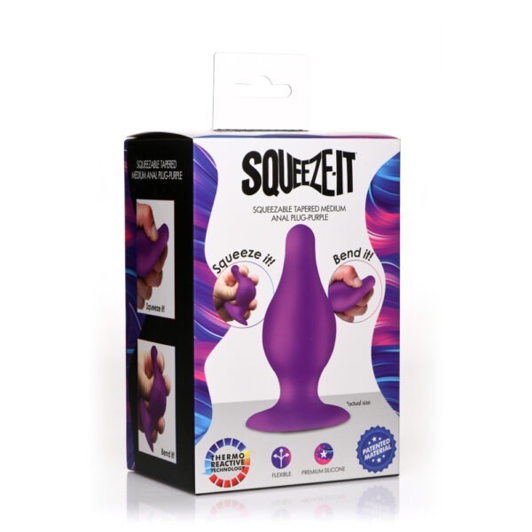 SQ Squeezable Tapered Medium Anal Plug – Purple