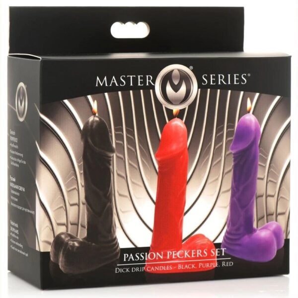 MS Passion Peckers Candle Set – Black, Purple, Red