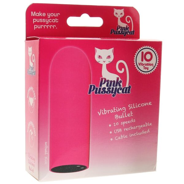 Pink Pussycat Vibe Silicone Bullet 10 Speeds Pink