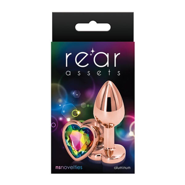 Rear Assets – Rose Gold Heart – Medium – Rainbow