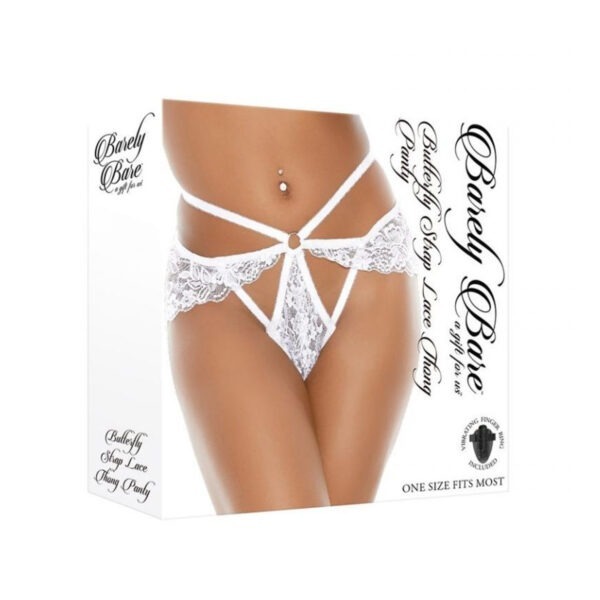 Barely Bare Butterfly Strap Lace Thong white