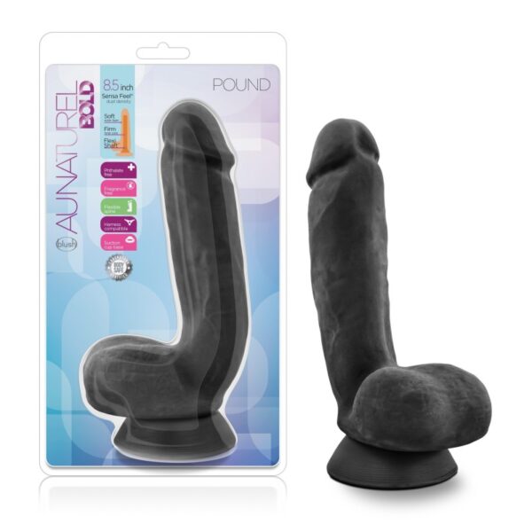 Au Naturel – Bold – Pound – 8 Inch Dildo – Black