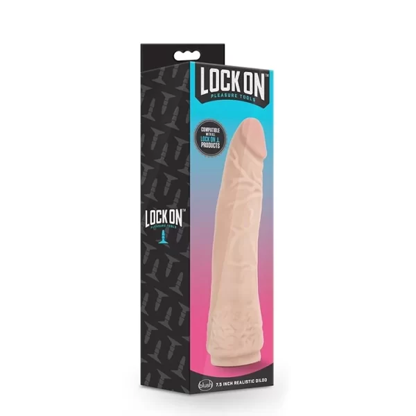 Lock On – 7.5 Inch Realistic Lock On Dildo – Vanilla