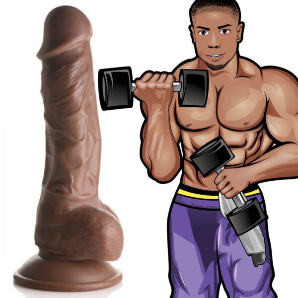 Weightlifting Wesley 7″ dildo with balls