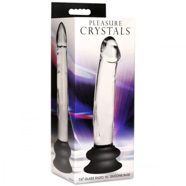 7.6″ Glass Dildo w/ Silicone Base