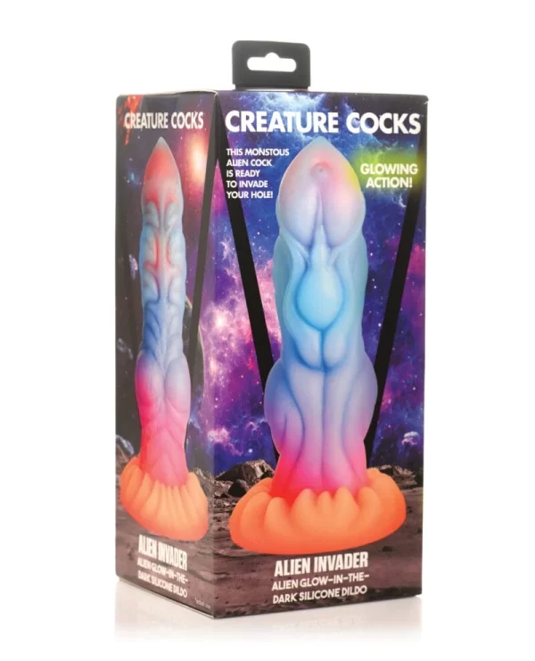 Alien Invader Alien Glow-in-the-Dark Silicone Dildo