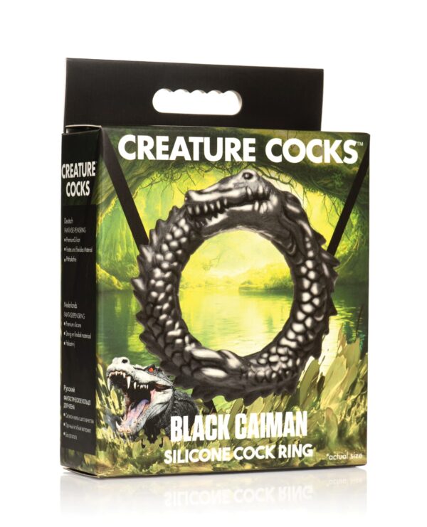 Black Caiman Silicone Cock Ring