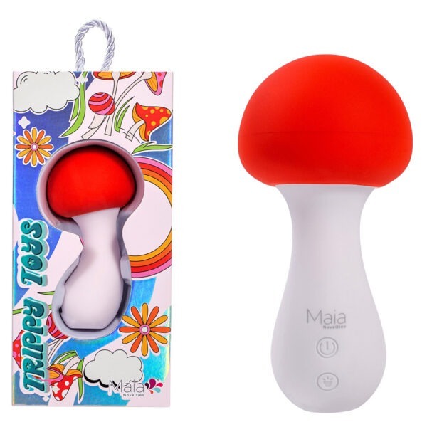 Maia – “Shroomie” Mushroom Wand Vibrator (Red/White)