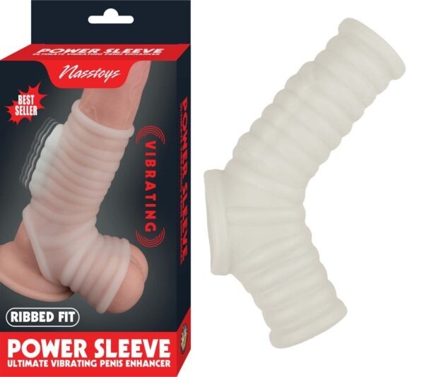 VIBRATING POWER SLEEVE RIBBED FIT-WHITE