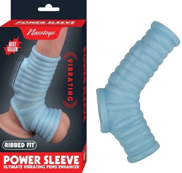 VIBRATING POWER SLEEVE RIBBED FIT-BLUE