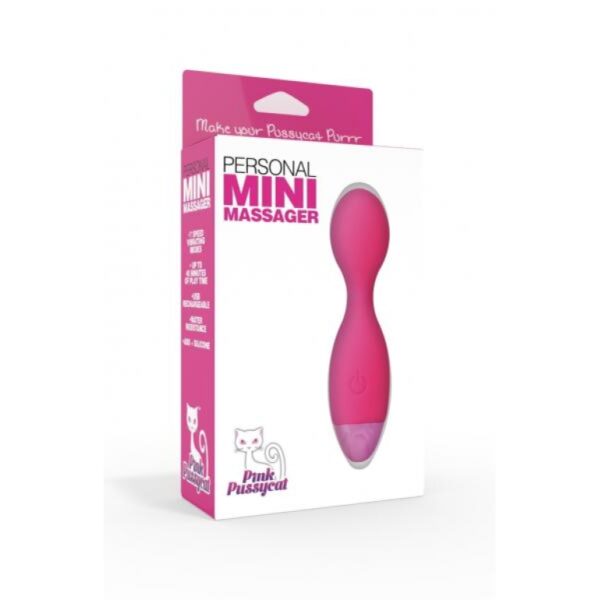 Pink Pussycat Vibrating Rechargeable Personal Mini Massager – Pink