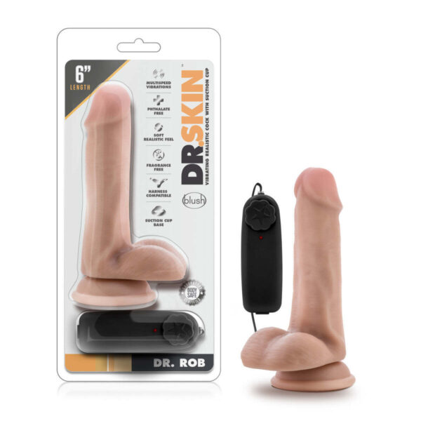 Dr. Rob 6.5″ vibrating cock with suction cup