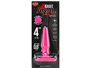 Hustler All About Anal Seamless Silicone Butt Plug, 4″, Pnk