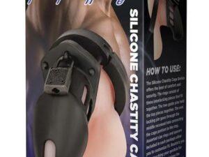 Silicone Chastity Cock Cage - Black