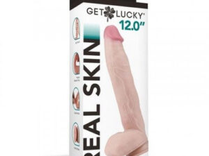 Get Lucky Real Skin 12” Dual Layer Dildo, Tan